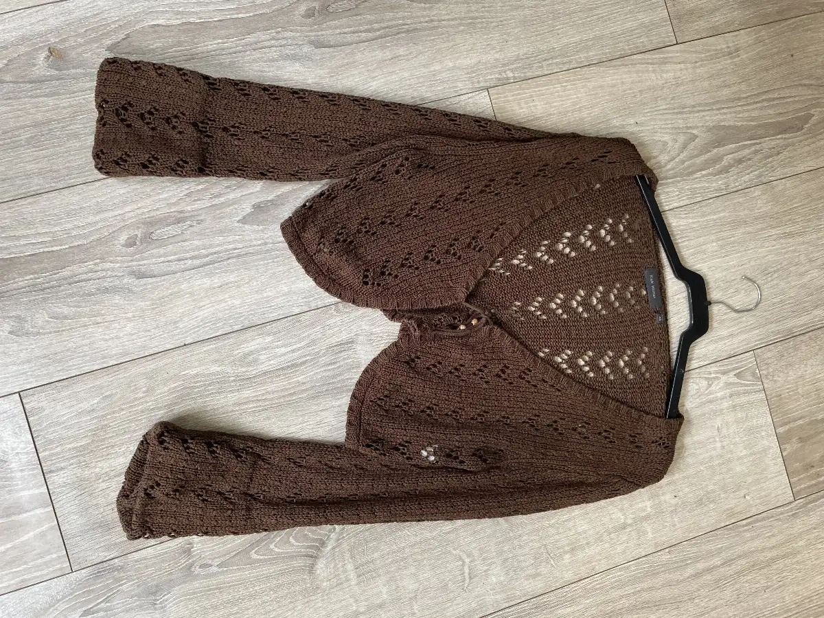 Gilet dentelle marron